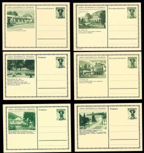 AUSTRIA (120) Scenery View Green 1 Shilling Postal Cards c1950s ALL MINT UNUSED