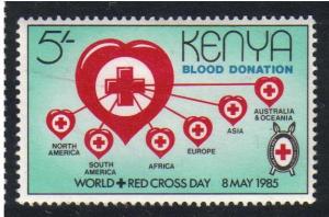 Kenya #335 mint red cross day, 1985 issue