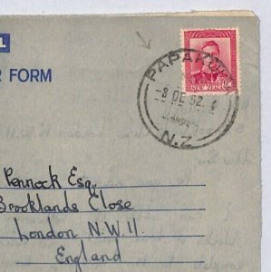 NEW ZEALAND KGVI AIR LETTER 6d PAPAKURA CDS GB London 1951 Air Mail Cover ZV65