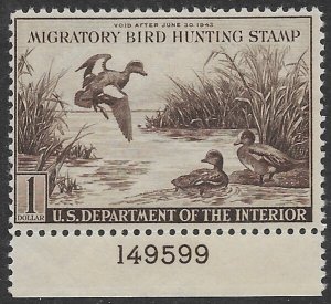 US RW 9  1941  Federal duck stamp  fine mint never hinged