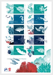 Stamps of Sint Maarten 2021-Underwater World-Full Sheet .