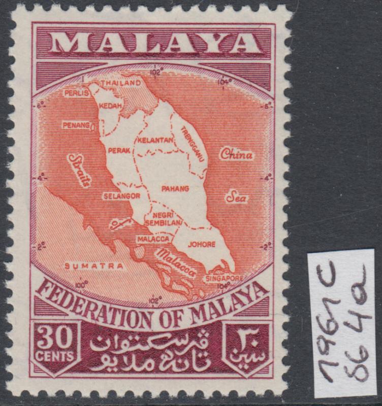 XG-AK672 MALAYA - Maps, 1961 1 Value SG4a MNH Set