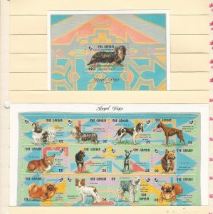 Gambia, Postage Stamp, #1400, 1403 Sheets Mint NH, 1993 Dogs, JFZ