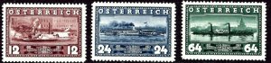 Austria 382-84 MNH 1937 Steam Ships (ha1003a)