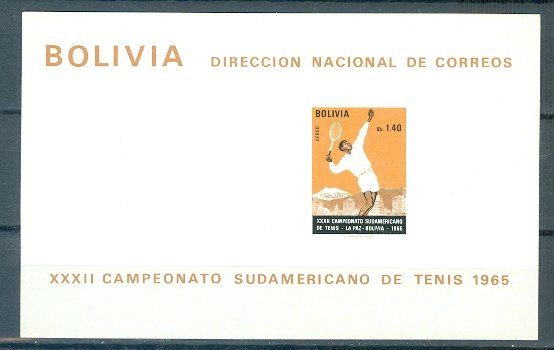 BOLIVIA TENNIS #C294a...IMPERF. SOUV. SHEET...MNH...$15.00