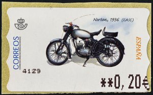 Spain Type 66 Frama Label - MNH Motorcycles
