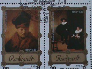 ​KOREA-1983-SC#2268 REMBRANDT FAMPUS PAINTINGS CTO-SHEET VERY FINE HARD TO FIND