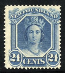 Newfoundland #31 Cat$75, 1865 24c blue, hinged