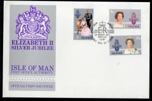 ISLE OF MAN #96-98  1977 QEII SILVER JUBILEE  MINT  VF NH  O.G  FDC  d