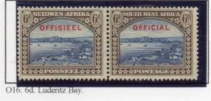 South West Africa 1931 Issue Fine Mint Hinged 6d. Optd Official 209472
