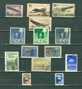 RUSSIA AIR MAIL STAMPS LOT of (14) MOSTLY USED