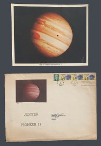 SE)1975 UNITED STATES, POSTCARD VIEW OF JUPITER FROM PIONEER 10, SPACE MISSIONS,