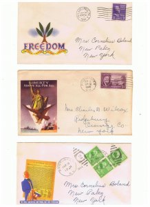 6 Postally used Minkus WWII Patriotic covers