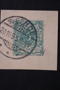 Germany 5 Pfennig Card Cut Square 1895 Weende Postmark