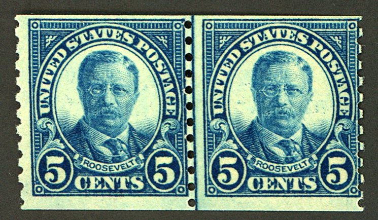 U.S. #602 MINT LINE PAIR OG LH