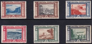 Sc# C42 / C47 Italy 1933 Graf Zeppelin complete set MLH CV $135.00