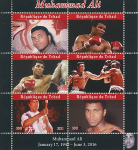 Muhammad Ali Stamps Chad 2021 CTO Boxing Sports Famous People 6v M/S