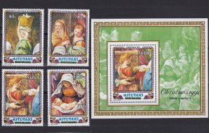 AITUTAKI 1992 Famous Paintings by Hans Memling (4v+1ms Cpt) MNH CV$20