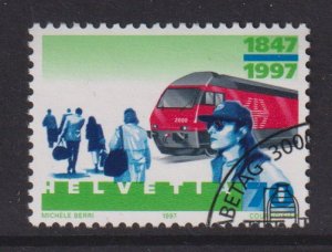 Switzerland   #987  used   1997  Swiss railways 70c