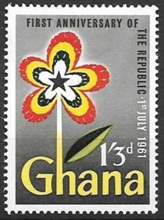 Ghana 1961 First Anniversary Independence, 1sh3p, mint hinged, Scott #99