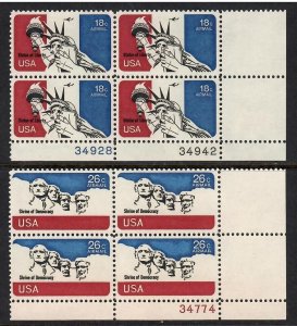 US Airmail # C87 - C88 , F-VF OG NH L/R Plate Blocks of 4 - I Combine S/H