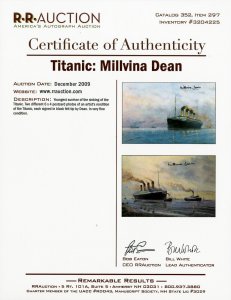 Titanic Lot of 4 Survivor Signed Postcards w/ Certificate