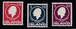 Iceland # 335-337, Jon Sigurdsson - Statesman, Mint NH, 1/2 Cat.