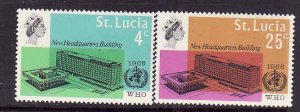 St Lucia-Sc#209-10- id7-unused NH QEII Omnibus set-WHO-1966-