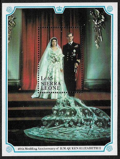 Sierra Leone #953 MNH S/Sheet - 40th Royal Wedding Anniversary