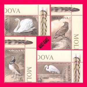 MOLDOVA 2003 Nature Fauna Rare Birds Red Book Swan Heron Eagle Bustard 4v MNH