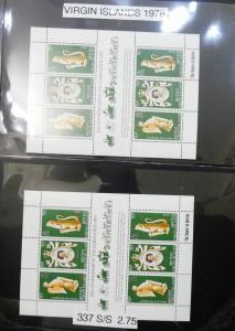 EDW1949SELL : VIRGIN ISLANDS Nice collection of VF MNH S/S & strips Retails $277