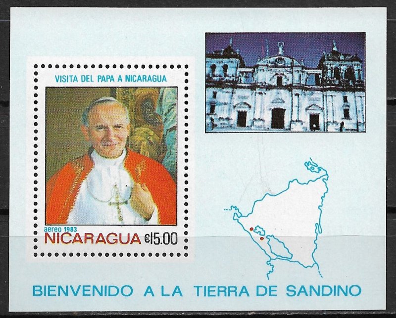 1983 Nicaragua #1229  Visit of Pope John Paul II MNH S/S