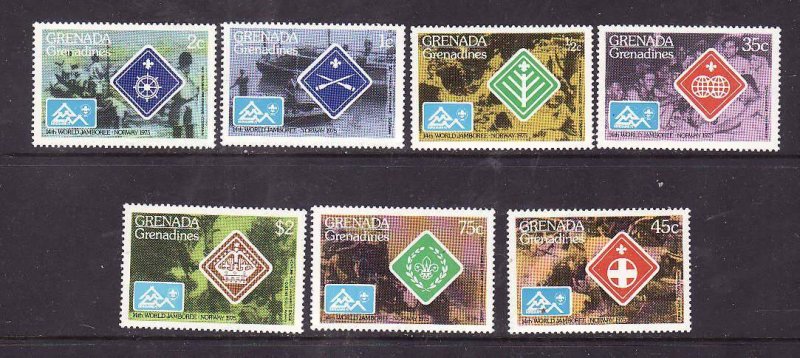 Grenada Grenadines-Sc#83-9-unused NH set-Scouts-Scouting-Jamborees-1975-