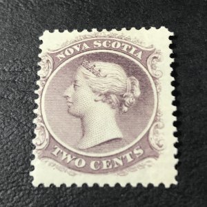 NOVA SCOTIA # 9a-MINT/HINGED-----LILAC---WHITE PAPER---1860-63(LOTA)