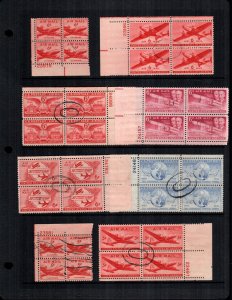 US 8  used  plate blocks  air mail