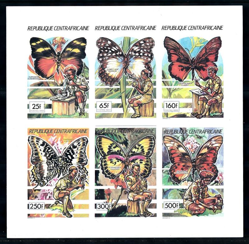 [77257] Central African Rep. 1990 Scouting Butterflies Imperf. Mini Sheet MNH