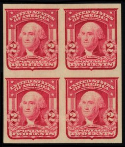 USA Scott# 320c Block of 4, Mint, Original Gum, PSE Cert SCV $300 (55802)