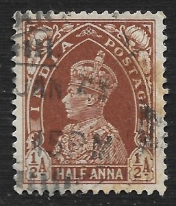 India #151 1/2a King George VI ~ Used