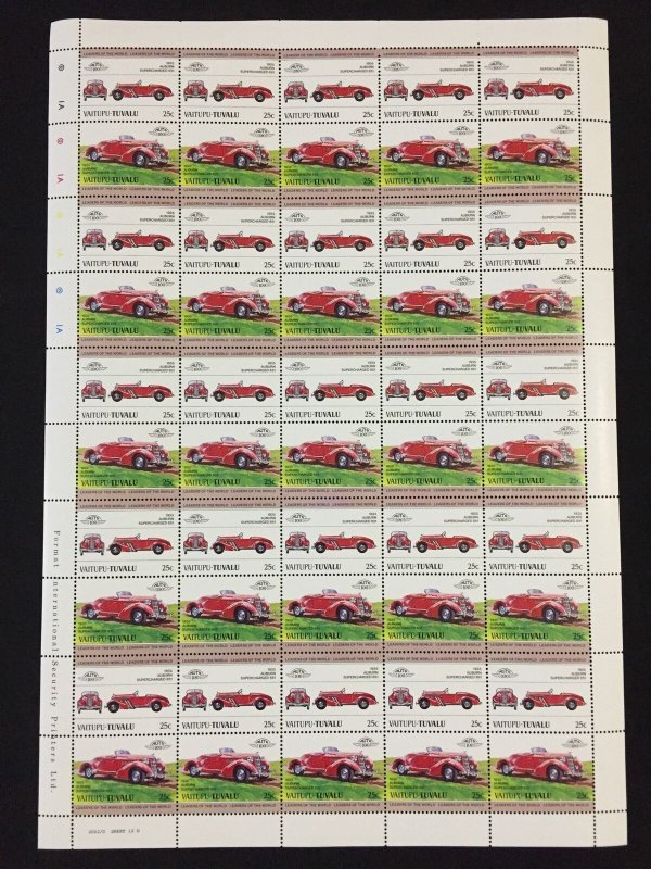 TUVALU Cars Automobiles Sheets x 8 MNH(400 Stamps)(BLK32) 