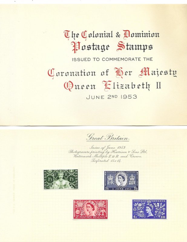 GB 1953 Coronation -- 106  unused stamps in special binder