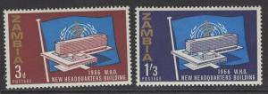 ZAMBIA SG116/77 1966 W.H.O. HEADQUARTERS MNH