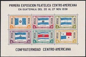 GUATEMALA 1938 Stamp Exhibition mini sheet MNH - gum toned.................A4476