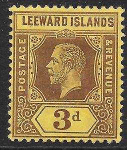 LEEWARD ISLANDS SG51b 1914 3d PURPLE ON LEMON MTD MINT