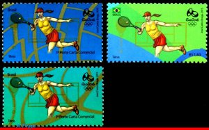 E21 BRAZIL 2015 OLYMPIC GAMES, RIO 2016, TENNIS, STAMPS 3rd & 4th SHEET, MNH