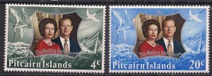Pitcairn Islands 1972 QE2 Set Royal Silver Wedding  SG 124 - 125 Umm ( A1374 )
