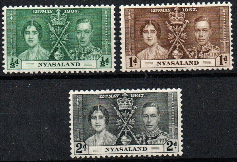 Nyasaland Protectorate Sc #51-53 Mint Hinged