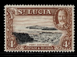 ST. LUCIA GVI SG119, 4d black and red/brown, LH MINT.