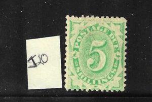 AUSTRALIA SCOTT #J20 1902-04 POSTAGE DUE 5SH - WMK 55- PERF 11.5 - MINT HINGED