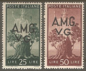 ITALY AMG Sc# 1LN11 - 1LN12 MH FVF Set of 2 Oak Trees Venezia Giulia