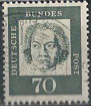 Germany 835 (used) 70pf Ludwig van Beethoven (1961)